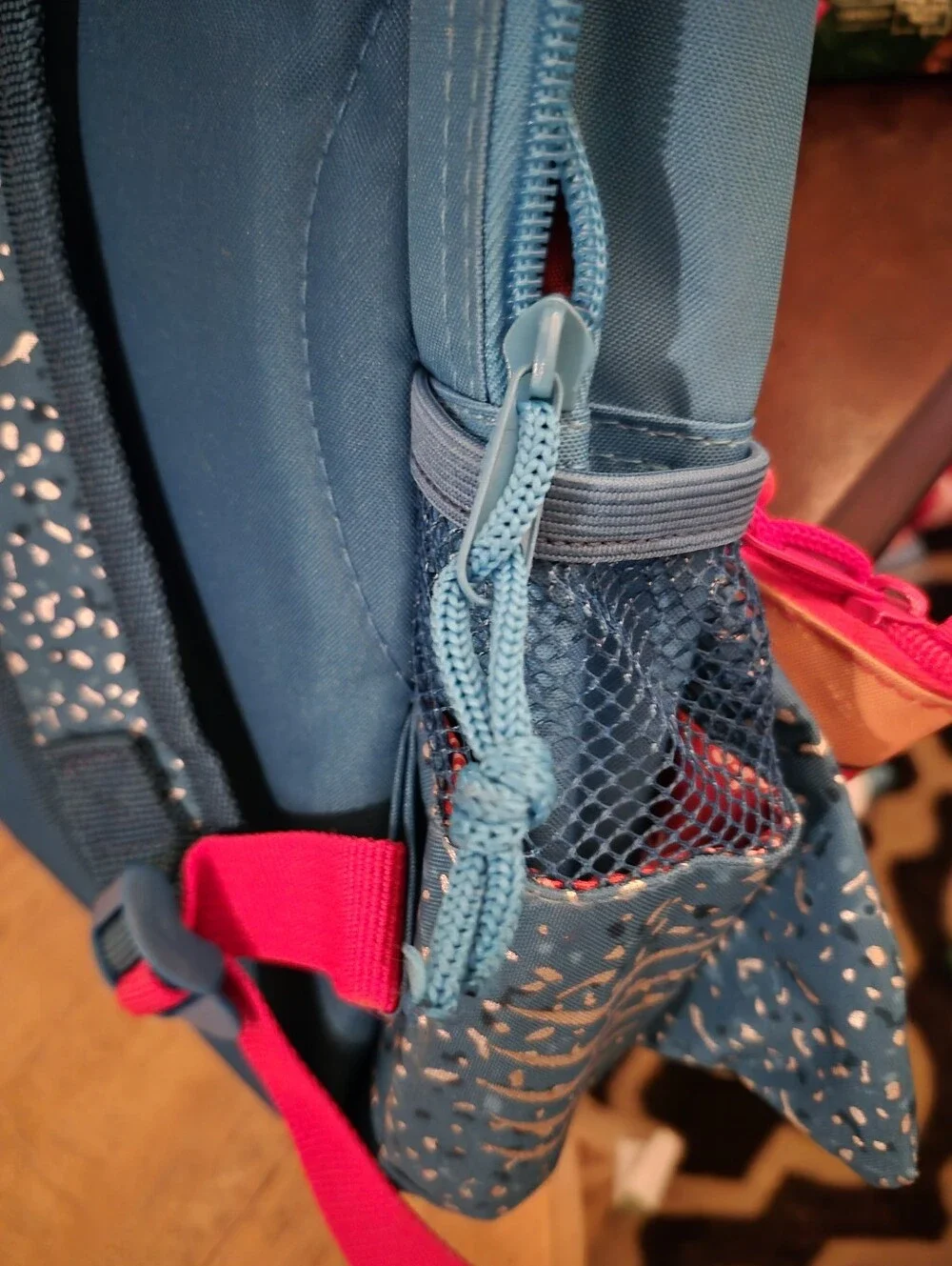 Kids Blue Highlights Shark Backpack with Pizza Coin Purse